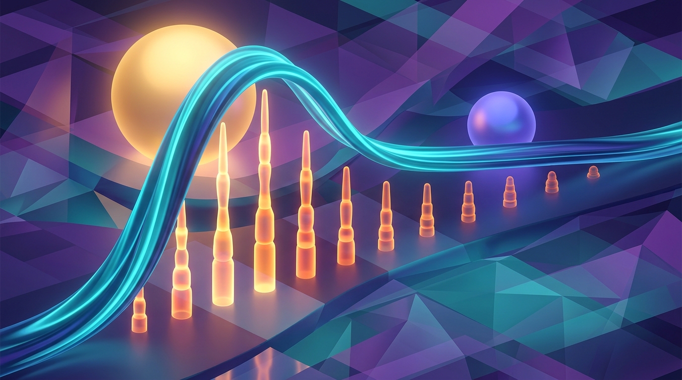 A text-free conceptual business visual about Reading response curves in the context of marginal ROAS, using abstract shapes and objects with no title, labels, words, numbers, logos, or fabricated data